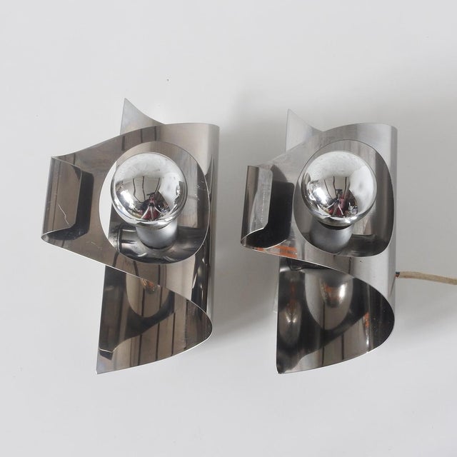 Mid-Century Modern French Space Age Wall Lights, 1970s, Set of 2 For Sale - Image 3 of 13
