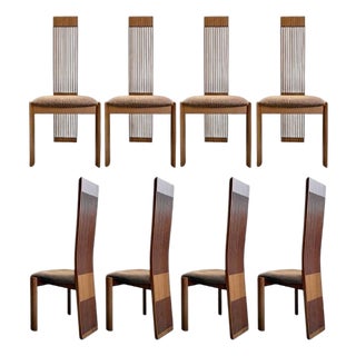 Pietro Costantini for Ello Postmodern High Back Dining Chairs, Set of 8 (Italy) For Sale