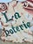 Great 1930's European French hand painted Pottery Store Sign. The sign is painted on both sides. Some paint is missing and...