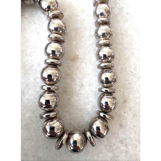 American Vintage Sterling Silver American Beaded Necklace For Sale - Image 3 of 3