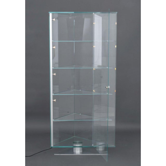 Modern Metal & Glass Illuminated Display Shelf For Sale - Image 11 of 14