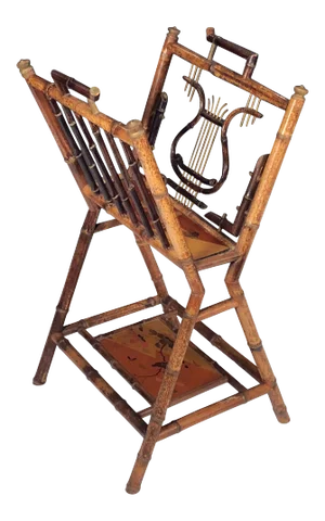 English Bamboo Canterbury Music Rack or Magazine Stand