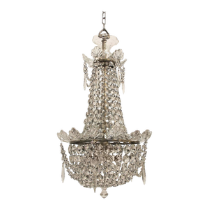 Petite Crystal and Glass Chandelier, 1920's