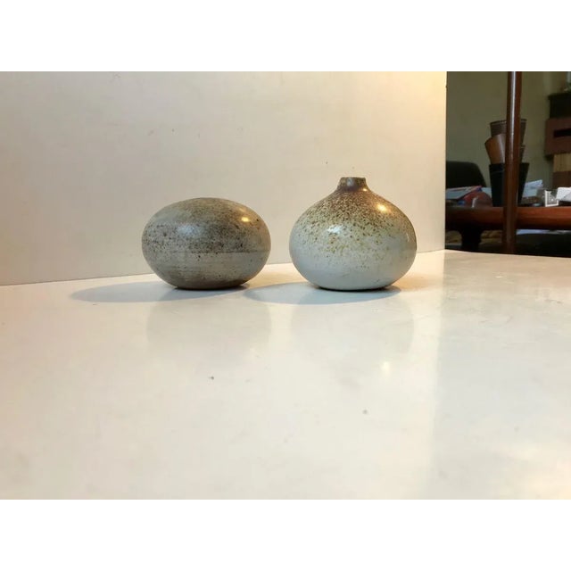 Brown Ceramic Mushroom Vases by Aage Würtz, 1970s, Set of 2 For Sale - Image 8 of 8