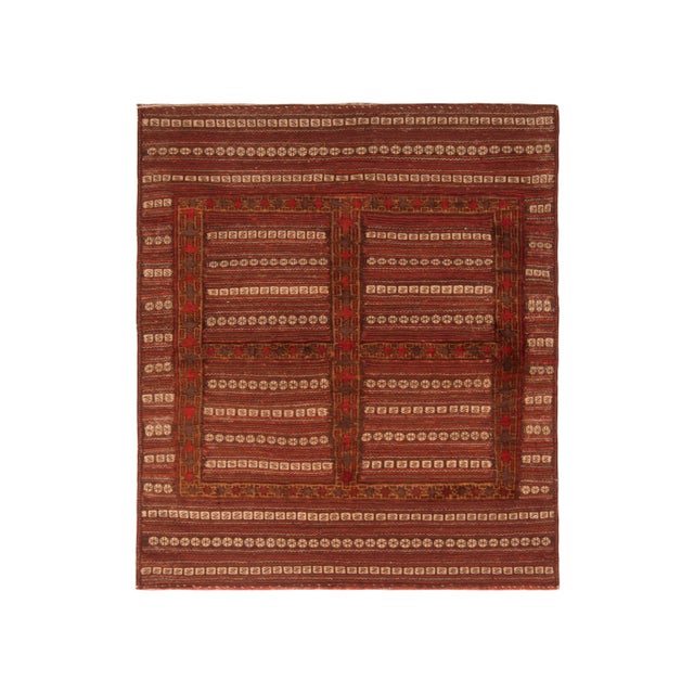 Antique Geometric Red and Brown Wool Kilim Rug For Sale In New York - Image 6 of 6