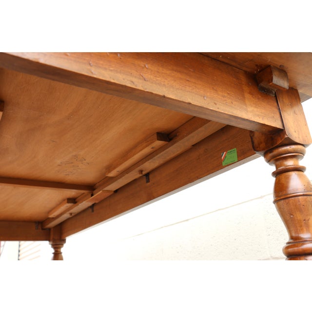 Antique French Provincial Dining Table by Camard | Solid Walnut Farmhouse Table | Made in France, 1940s For Sale - Image 17 of 18