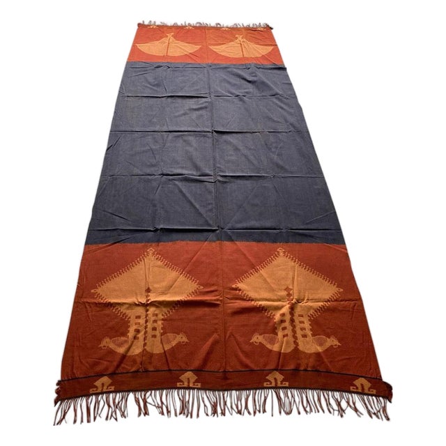 Andrianna Shamaris Minimalist Antique Hand Woven Cotton Textile For Sale