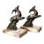 1930s Art Deco Springbok Antelope Bookends on Marble Bases- Set of 2 For Sale