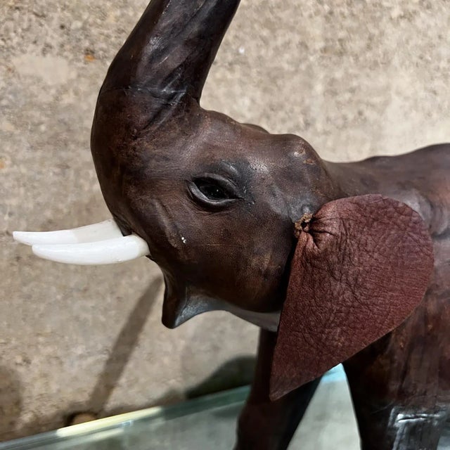 1960s Mid-Century Modern Leather Elephant Table Sculpture, 1960s Style For Sale - Image 5 of 12