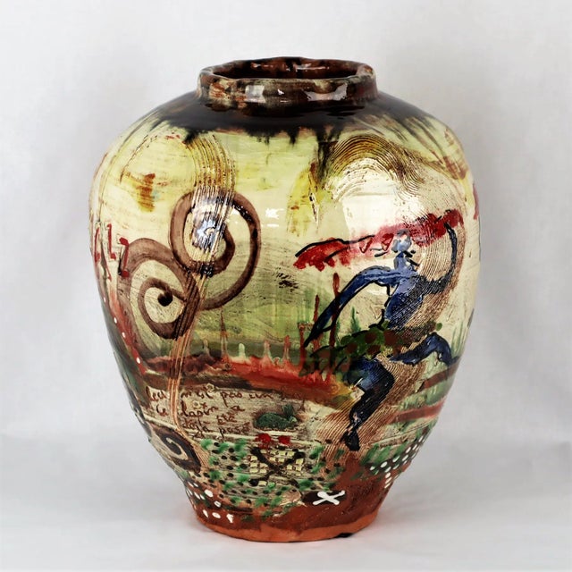 1990s Ceramic Graffiti Jazz Vase by Basile, 1990s For Sale - Image 5 of 13