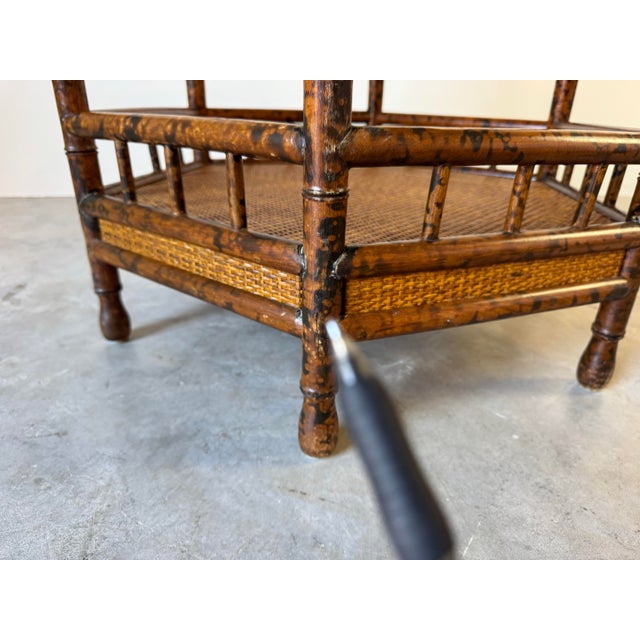 Vintage Faux - Tortoise Shell Finish Rattan and Cane Hexagonal Side ...
