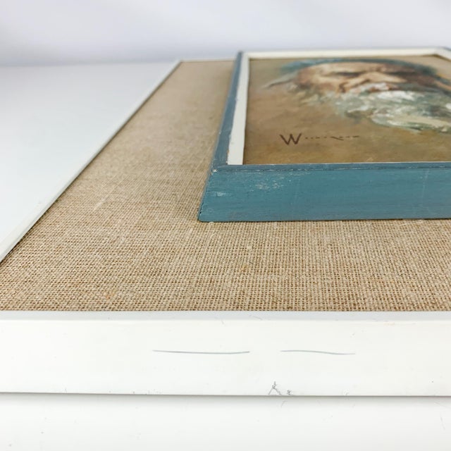 Incredible one of a kind painting portrait of older man from artist William Weintraub. Oil on board. Signed. Beautiful...