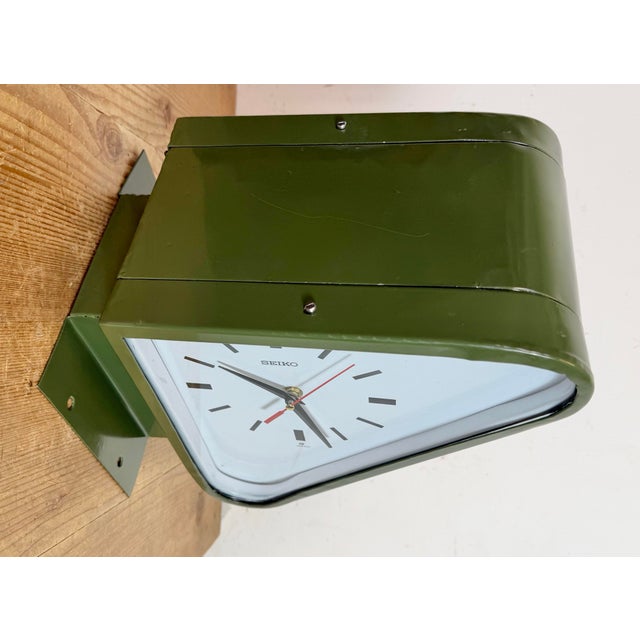 Vintage Green Ships Double-Sided Wall Clock from SEIKO, 1970s For Sale - Image 9 of 18