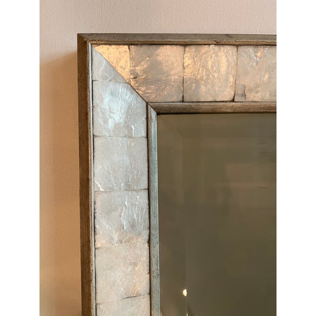 1990s Handcrafted Mother of Pearl Shell Mirror For Sale In Sacramento - Image 6 of 14