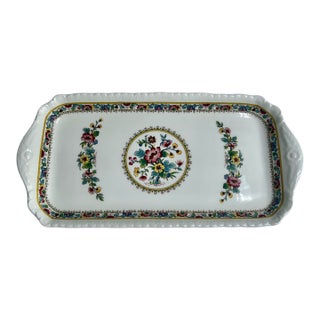 1980s English Coalport "Ming Rose" Bone China Tray For Sale