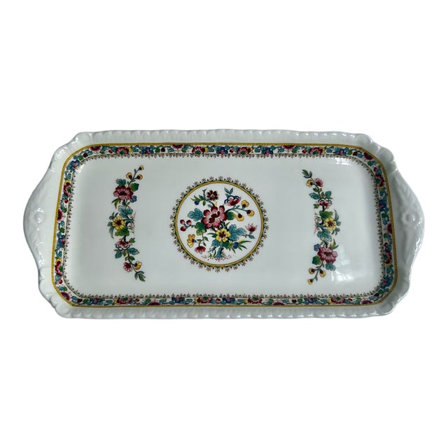 1980s English Coalport "Ming Rose" Bone China Tray For Sale