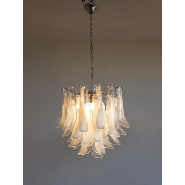 Italian Murano Glass Petal Chandeliers in the Style of Mazzega, Set of 2 For Sale - Image 12 of 13