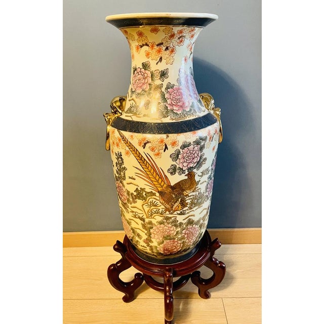 Vase with Gold Lion Ring by Chung Ah Porcelain Company, 1974 For Sale - Image 3 of 18
