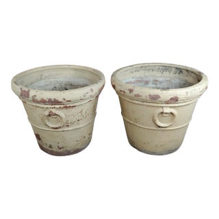 19th Century Antique Large Terra-Cotta Planters - A Pair For Sale