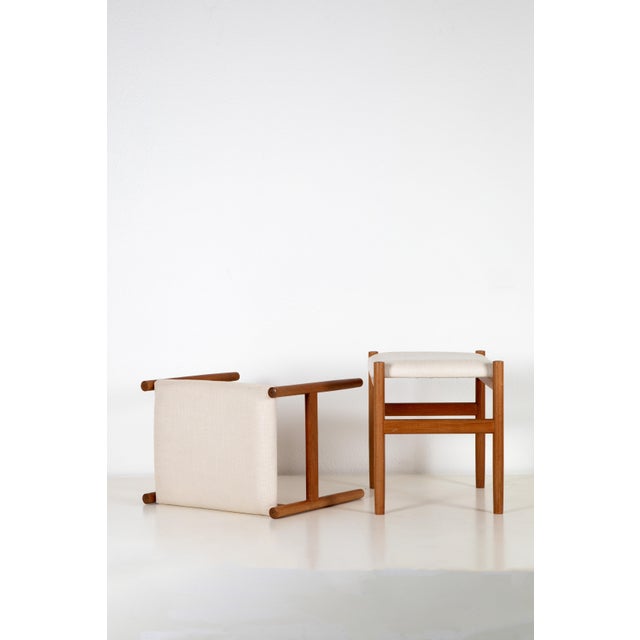 Wood Set of Stools by Hugo Frandsen for Spottrup Stolefabrik, Denmark, 1960s For Sale - Image 7 of 9