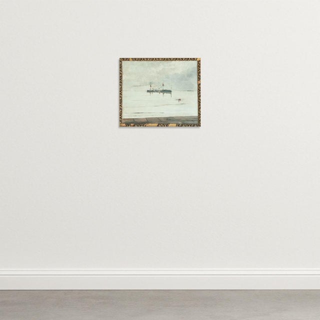 Spanish Pelayo Steam Warship, 1890s-1910s, Oil on Canvas, in Good conditions. Designed 1890 to 1919