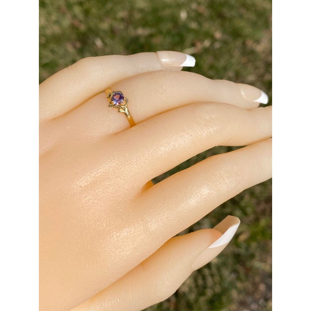 The Winnipeg: Lab Created Color Change Ring in Yellow Gold For Sale - Image 11 of 11