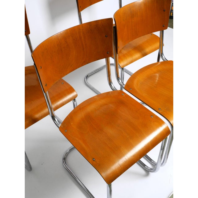 1930s Bauhaus Tubular Steel Chairs by Mart Stam for Robert Slezak Czech, 1930s, Set of 4 For Sale - Image 5 of 18