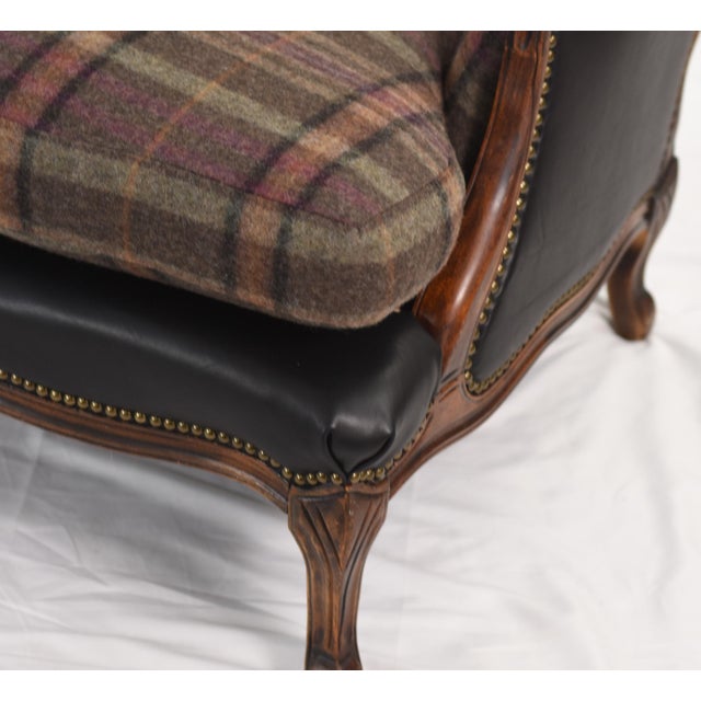 Lauren Ralph Lauren Ralph Lauren Wool and Leather on Vintage Accent Chairs Set For Sale - Image 4 of 15