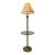 Vintage Stiffel Solid Brass Tulip Floor Lamp With Etched Glass Table Shelf For Sale