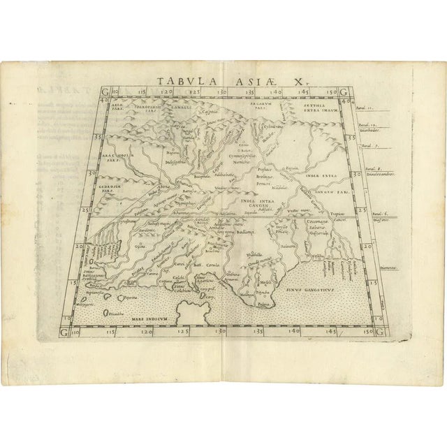 Trapezoidal Projection of the Ganges and Himalaya Range in India For Sale