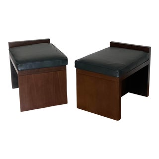 Baker Milling Road Better Together Bench With Cushions in Dark Walnut by Kara Mann - a Pair For Sale