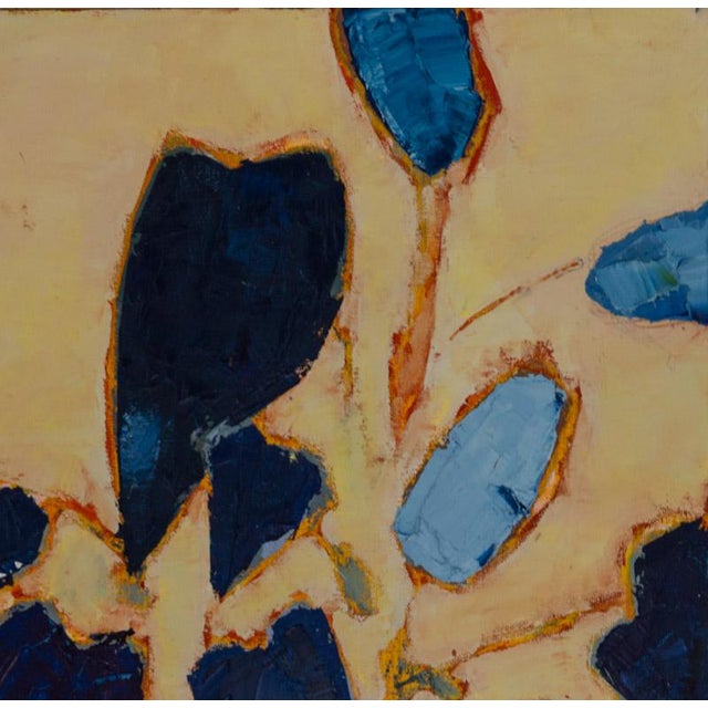 Bill Tansey "Blue Plant" Abstract Floral Oil Painting on ...