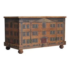 19th C. Country English Painted Georgian House Blanket Chest