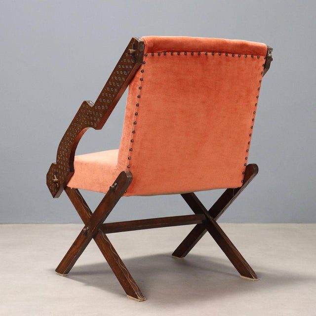 Wood Vintage Armchair with Wooden Frame, 1960s For Sale - Image 7 of 9