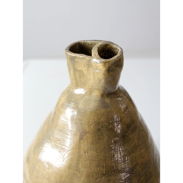 Vintage Large Free Form Studio Pottery Vase For Sale - Image 10 of 13