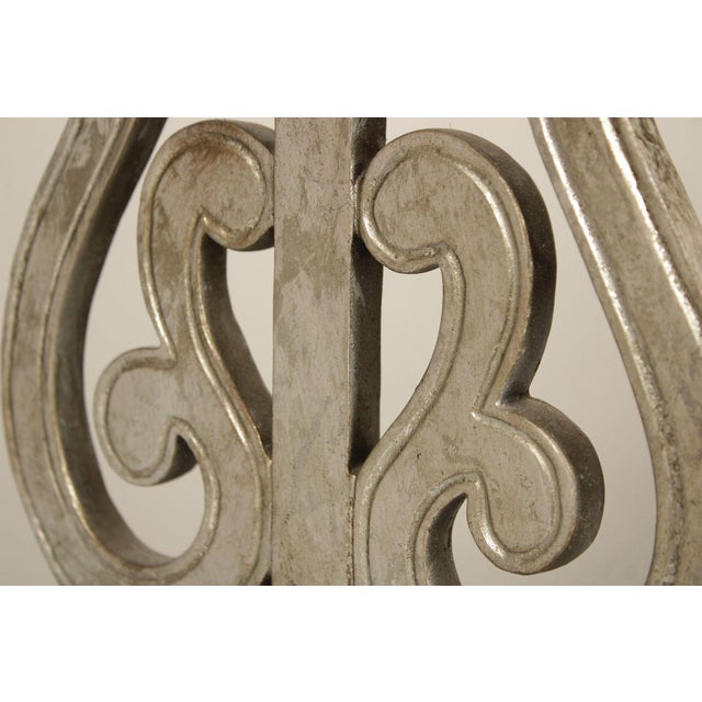 Traditional Pair of Silver Painted Table Lamps - a Pair For Sale - Image 12 of 18