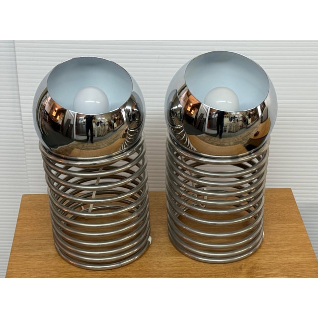 Design Plus Gallery presents a Pair of Spiral Spring Table Lamps in the Style of Ingo Maurer for Design M. This will...