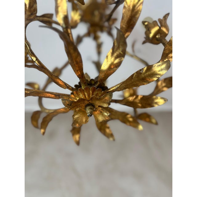 Mid-Century Modern Vintage Italian Brass Chandelier, 1950s For Sale - Image 3 of 10