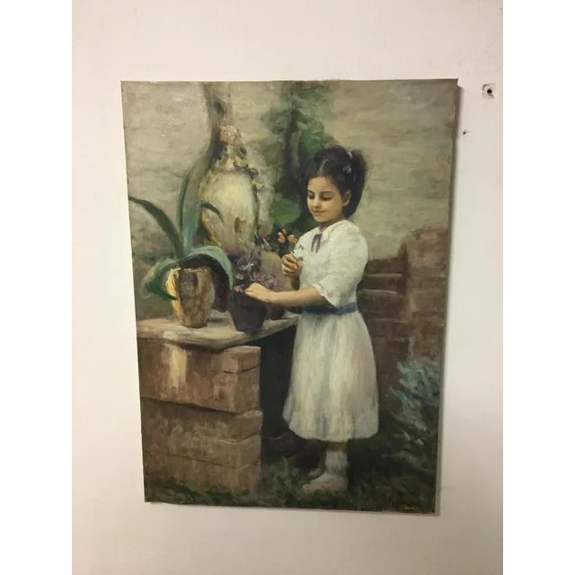 2000 - 2009 Tonino Manna, Italian School Child's Portrait, 2002, Oil on Canvas For Sale - Image 5 of 11