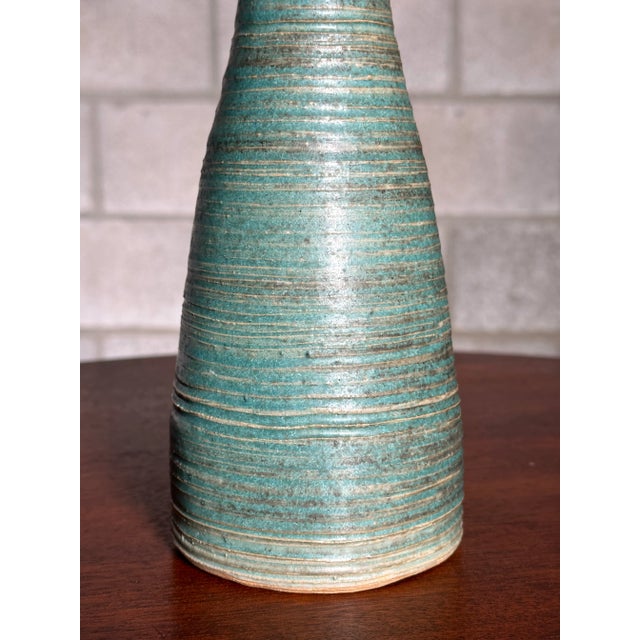 1989 "N. Oken" Studio Pottery Beaker Vase For Sale - Image 4 of 7