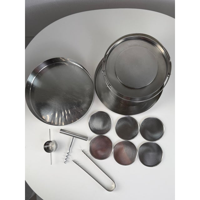 Arne Jacobsen Danish Cylinda-Line Bar Set in Stainless Steel by Arne Jacobsen for Stelton, 1970s, Set of 12 For Sale - Image 4 of 10