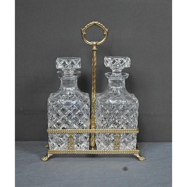 Bronze and Crystal Liquor Cabinet, Late 19th Century, Set of 3 For Sale - Image 17 of 18