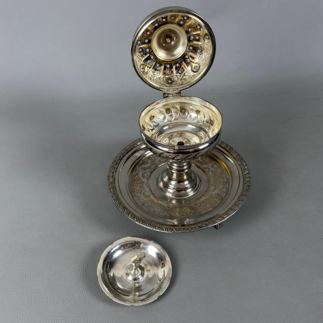 Antique Arabic Silver-Plated Brass Mabkhara Censer, Fès, Morocco For Sale - Image 6 of 12