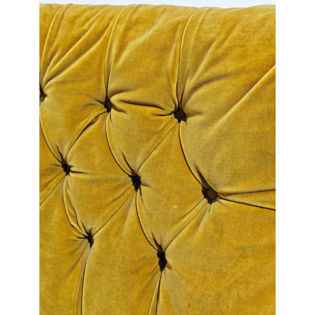 Italian Velvet Chair with Capitonné Workmanship, 1950s For Sale - Image 6 of 10