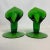 Art Deco 1950s Americana Folk Art Hand Blown Jack in the Pulpit Green Glass Candle Holders - A Pair. For Sale - Image 3 of 9