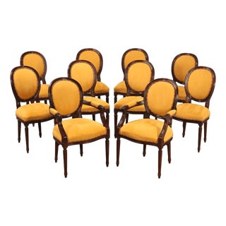 Century Furniture French Louis XVI Style Set of Ten Oval Back Dining Chairs For Sale