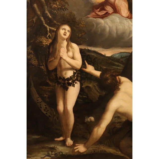 Baroque Workshop of Abraham Bloemaert, Adam and Eve, 1650, Oil on Canvas For Sale - Image 3 of 16