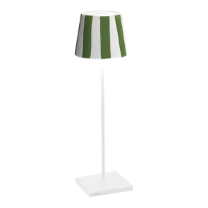 Zafferano Poldina Lido Table Lamp with Green Striped Shade