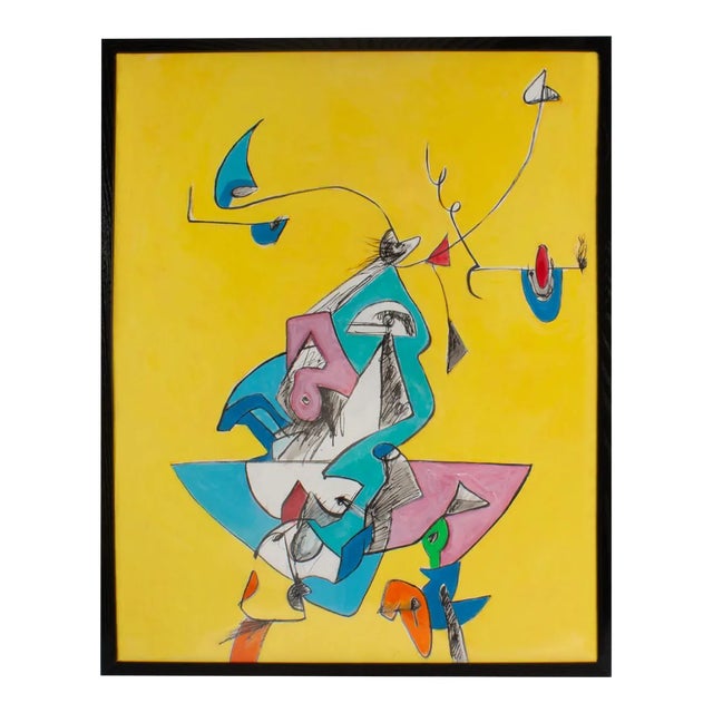 Abstract Mixed Media Painting by James L. Bruch For Sale