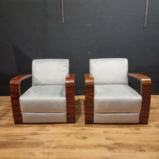 Vintage Chairs with Canaletto Walnut Armrests, Set of 2 For Sale - Image 4 of 15